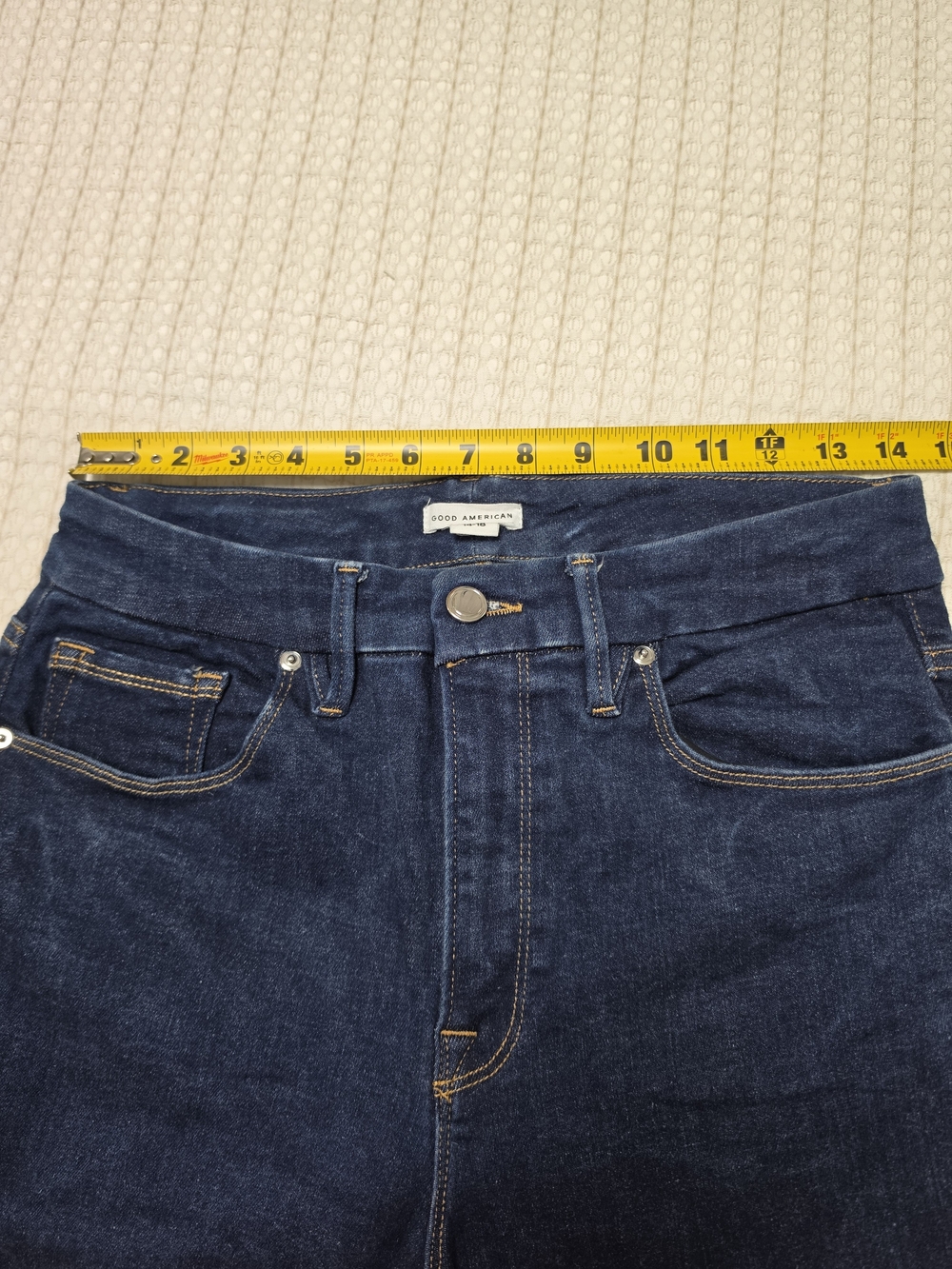 Good American Deep Indigo Flared Jeans - Picture 12 of 14